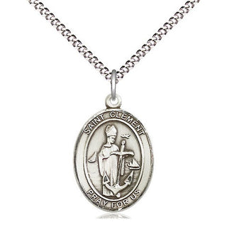 Sterling Silver Saint Clement Medal Religious Jewelry Engraved Catholic Saint Jewelry