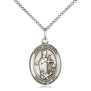 Sterling Silver Saint Clement Medal Religious Jewelry Engraved Catholic Saint Jewelry