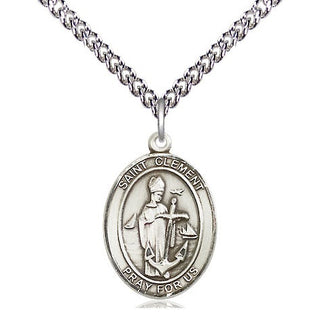 Sterling Silver Saint Clement Medal Religious Jewelry Engraved Catholic Saint Jewelry