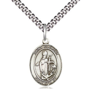 Sterling Silver Saint Clement Medal Religious Jewelry Engraved Catholic Saint Jewelry