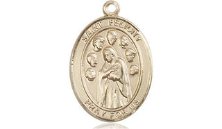 14kt Gold Filled Saint Felicity Medal Engraved Catholic Saint Jewelry