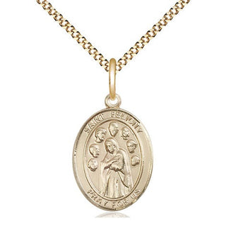 14kt Gold Filled Saint Felicity Medal Religious Jewelry Engraved Catholic Saint Jewelry