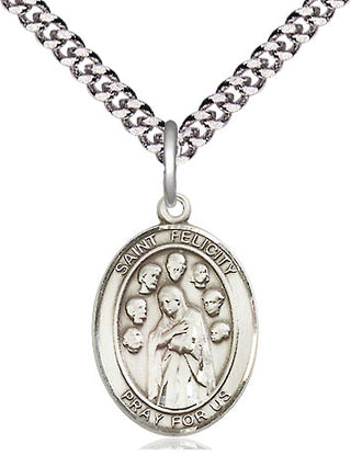 Pewter Saint Felicity Medal Religious Jewelry Engraved Catholic Saint Jewelry
