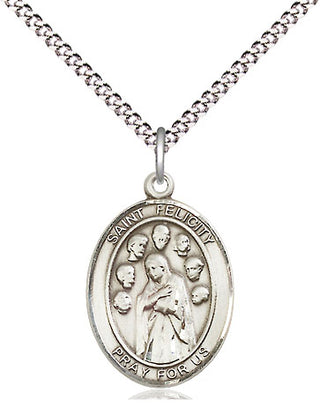 Sterling Silver Saint Felicity Medal Religious Jewelry Engraved Catholic Saint Jewelry