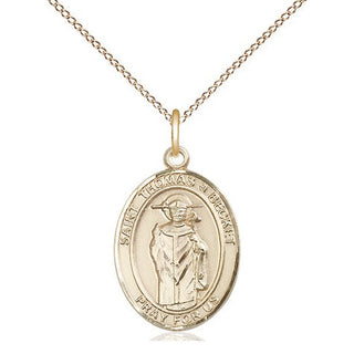 14kt Gold Filled Saint Thomas A Becket Medal Religious Jewelry Engraved Catholic Saint Jewelry