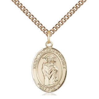14kt Gold Filled Saint Thomas A Becket Medal Religious Jewelry Engraved Catholic Saint Jewelry