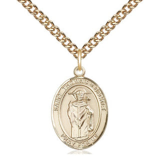 14kt Gold Filled Saint Thomas A Becket Medal Religious Jewelry Engraved Catholic Saint Jewelry