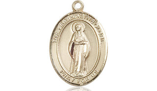 14kt Gold Filled Virgin of the Globe Medal Engraved Catholic Saint Jewelry