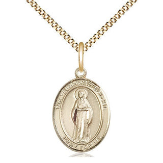 14kt Gold Filled Virgin of the Globe Medal Religious Jewelry Engraved Catholic Saint Jewelry
