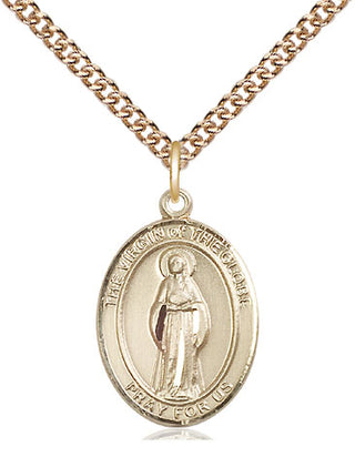 14kt Gold Filled Virgin of the Globe Medal Religious Jewelry Engraved Catholic Saint Jewelry