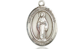 Sterling Silver Virgin of the Globe Medal Religious Jewelry Engraved Catholic Saint Jewelry