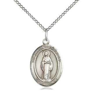 Sterling Silver Virgin of the Globe Medal Religious Jewelry Engraved Catholic Saint Jewelry