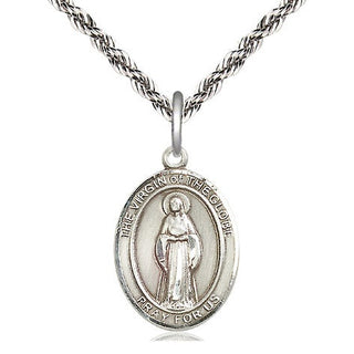Sterling Silver Virgin of the Globe Medal Religious Jewelry Engraved Catholic Saint Jewelry