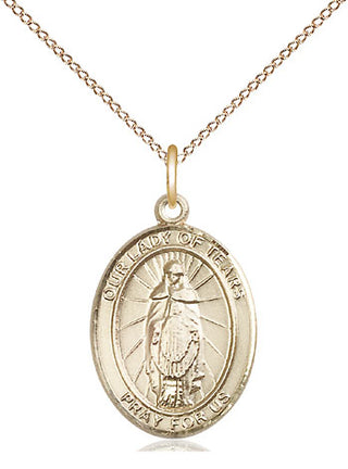 14kt Gold Our Lady of Tears Medal | Engravable