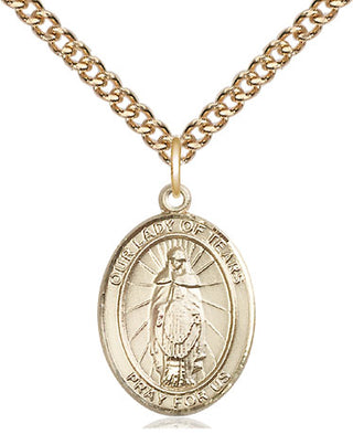 14kt Gold Our Lady of Tears Medal | Engravable