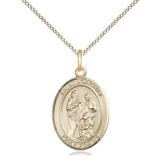 14kt Gold Saint Joachim Medal Engraved Catholic Saint Jewelry