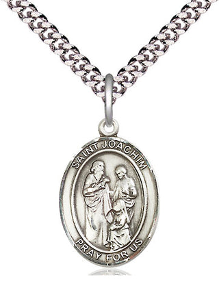 Pewter Saint Joachim Medal Religious Jewelry Engraved Catholic Saint Jewelry