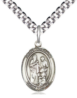 Pewter Saint Joachim Medal Religious Jewelry Engraved Catholic Saint Jewelry