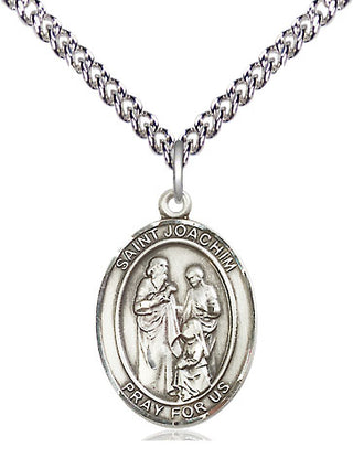 Sterling Silver Saint Joachim Medal Religious Jewelry Engraved Catholic Saint Jewelry