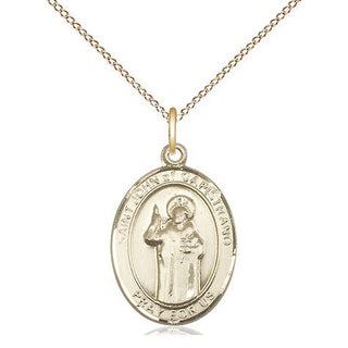14kt Gold Saint John of Capistrano Medal Engraved Catholic Saint Jewelry