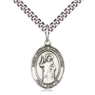 Pewter Saint John of Capistrano Medal Religious Jewelry Engraved Catholic Saint Jewelry