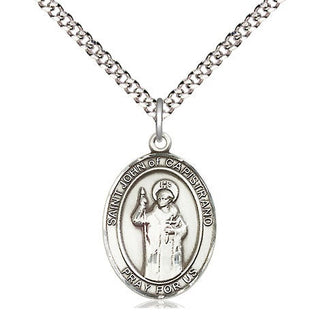 Pewter Saint John of Capistrano Medal Religious Jewelry Engraved Catholic Saint Jewelry