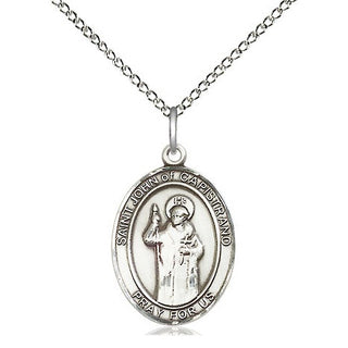 Sterling Silver Saint John of Capistrano Medal Religious Jewelry Engraved Catholic Saint Jewelry