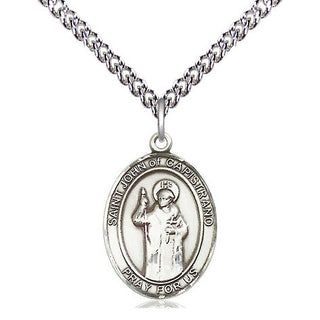 Sterling Silver Saint John of Capistrano Medal Religious Jewelry Engraved Catholic Saint Jewelry