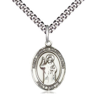Sterling Silver Saint John of Capistrano Medal Religious Jewelry Engraved Catholic Saint Jewelry