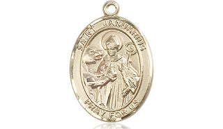 14kt Gold Filled Saint Januarius Medal Engraved Catholic Saint Jewelry