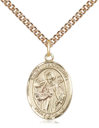 14kt Gold Filled Saint Januarius Medal Religious Jewelry Engraved Catholic Saint Jewelry