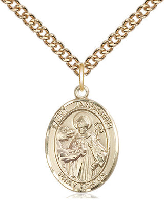 14kt Gold Filled Saint Januarius Medal Religious Jewelry Engraved Catholic Saint Jewelry