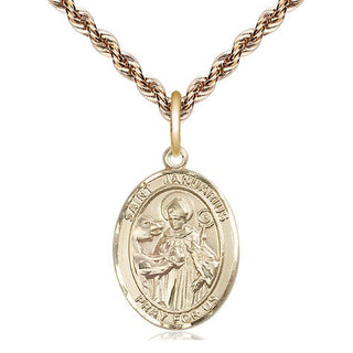14kt Gold Filled Saint Januarius Medal Religious Jewelry Engraved Catholic Saint Jewelry