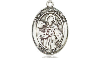 Pewter Saint Januarius Medal Engraved Catholic Saint Jewelry