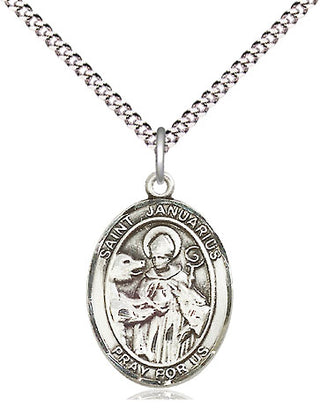 Pewter Saint Januarius Medal Religious Jewelry Engraved Catholic Saint Jewelry