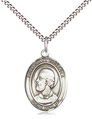 Pewter Pope St Eugene I Medal Religious Jewelry Engraved Catholic Saint Jewelry