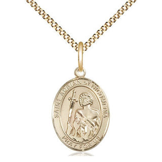 14kt Gold Filled Saint Adrian of Nicomedia Medal Religious Jewelry Engraved Catholic Saint Jewelry