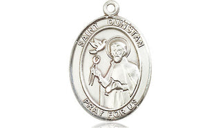 Pewter Saint Dunstan Medal Engraved Catholic Saint Jewelry