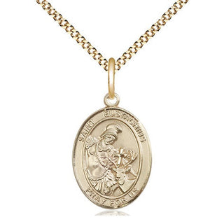14kt Gold Filled Saint Eustachius Medal Religious Jewelry Engraved Catholic Saint Jewelry