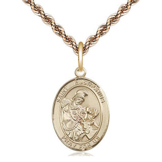 14kt Gold Filled Saint Eustachius Medal Religious Jewelry Engraved Catholic Saint Jewelry