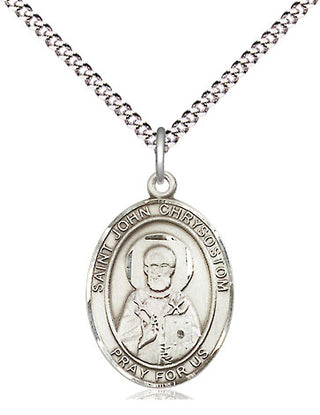 Pewter Saint John Chrysostom Medal Religious Jewelry Engraved Catholic Saint Jewelry