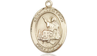 14kt Gold Filled Saint John Licci Medal Engraved Catholic Saint Jewelry