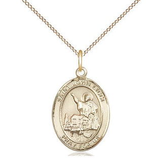 14kt Gold Filled Saint John Licci Medal Religious Jewelry Engraved Catholic Saint Jewelry