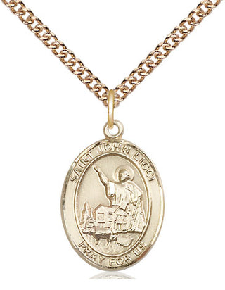 14kt Gold Filled Saint John Licci Medal Religious Jewelry Engraved Catholic Saint Jewelry