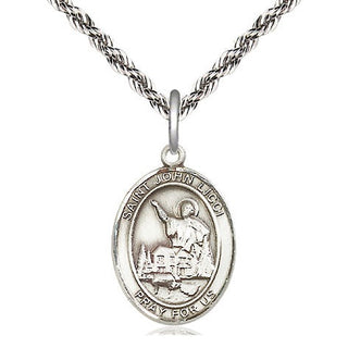 Sterling Silver Saint John Licci Medal Religious Jewelry Engraved Catholic Saint Jewelry