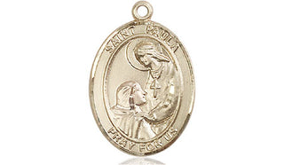 14kt Gold Saint Paula Medal Engraved Catholic Saint Jewelry
