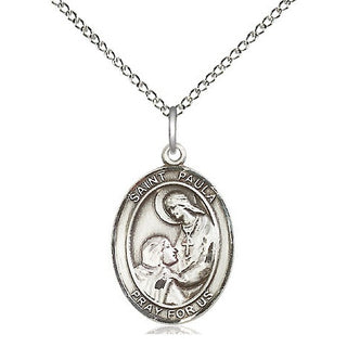 Sterling Silver Saint Paula Medal Religious Jewelry Engraved Catholic Saint Jewelry