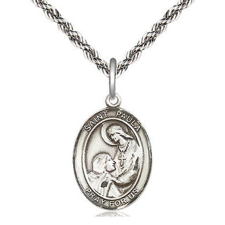 Sterling Silver Saint Paula Medal Religious Jewelry Engraved Catholic Saint Jewelry