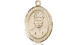 14kt Gold Filled Saint Josephine Bakhita Medal Engraved Catholic Saint Jewelry