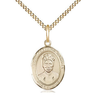 14kt Gold Filled Saint Josephine Bakhita Medal Religious Jewelry Engraved Catholic Saint Jewelry